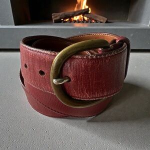 VTG GHURKA Red Leather Belt Size Medium